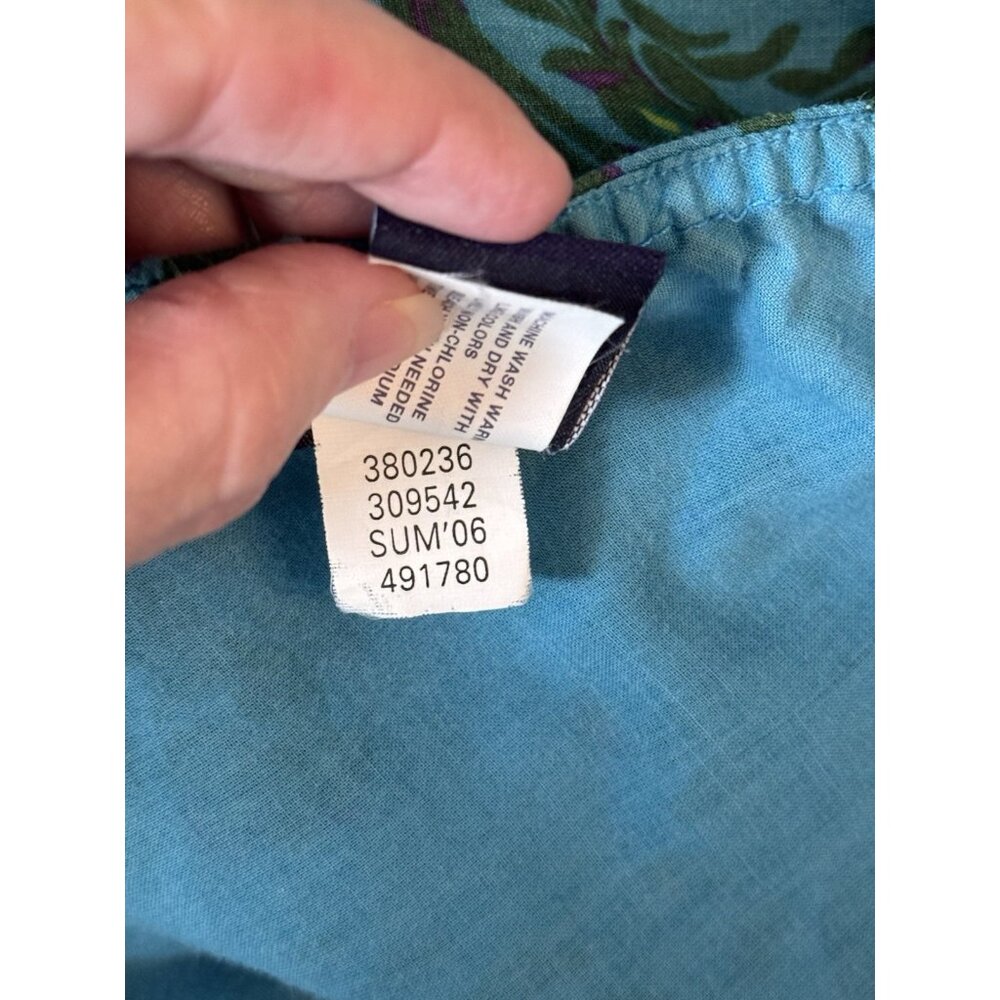 GAP Teal Floral Tiered Midi Sun Dress Women’s 12 Spaghetti Strap Cottagecore - Picture 10 of 12